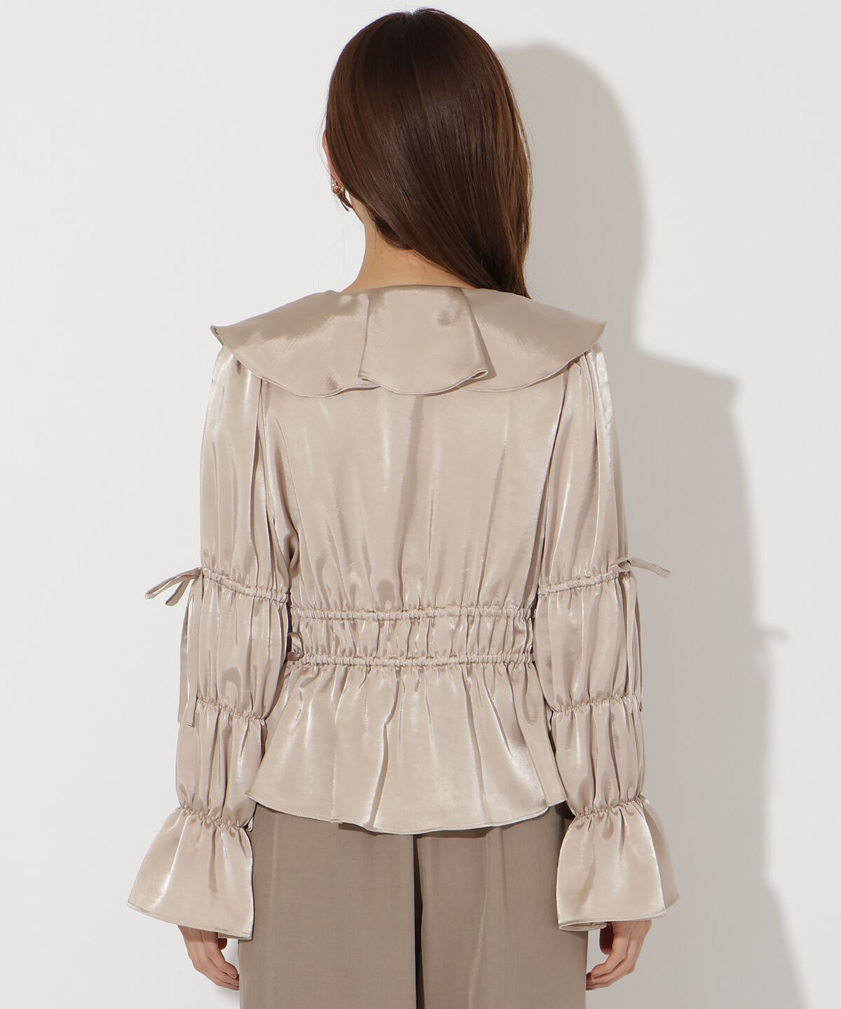 アンドクチュール「ウエストシャーリングブラウス」|シャツ・ブラウス|