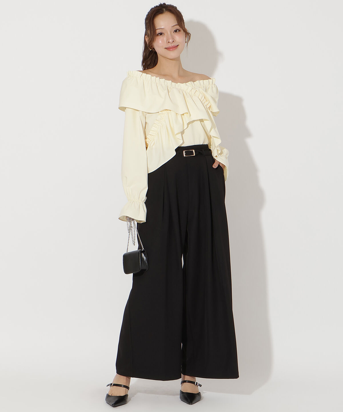 アンドクチュール「タックワイドパンツ」|その他|