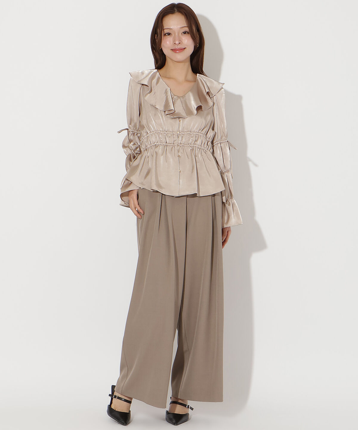 アンドクチュール「タックワイドパンツ」|その他|