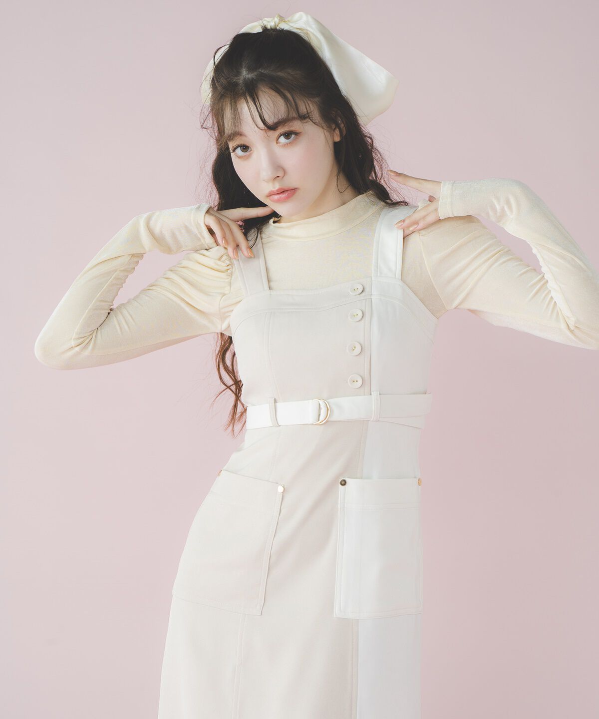 REDYAZEL「バイカラージップジャンスカ」|ジャンパースカート|