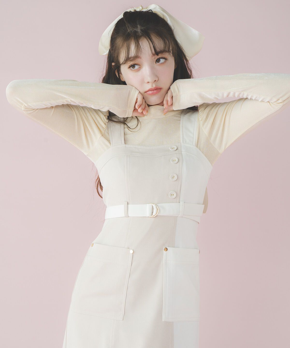 REDYAZEL「バイカラージップジャンスカ」|ジャンパースカート|