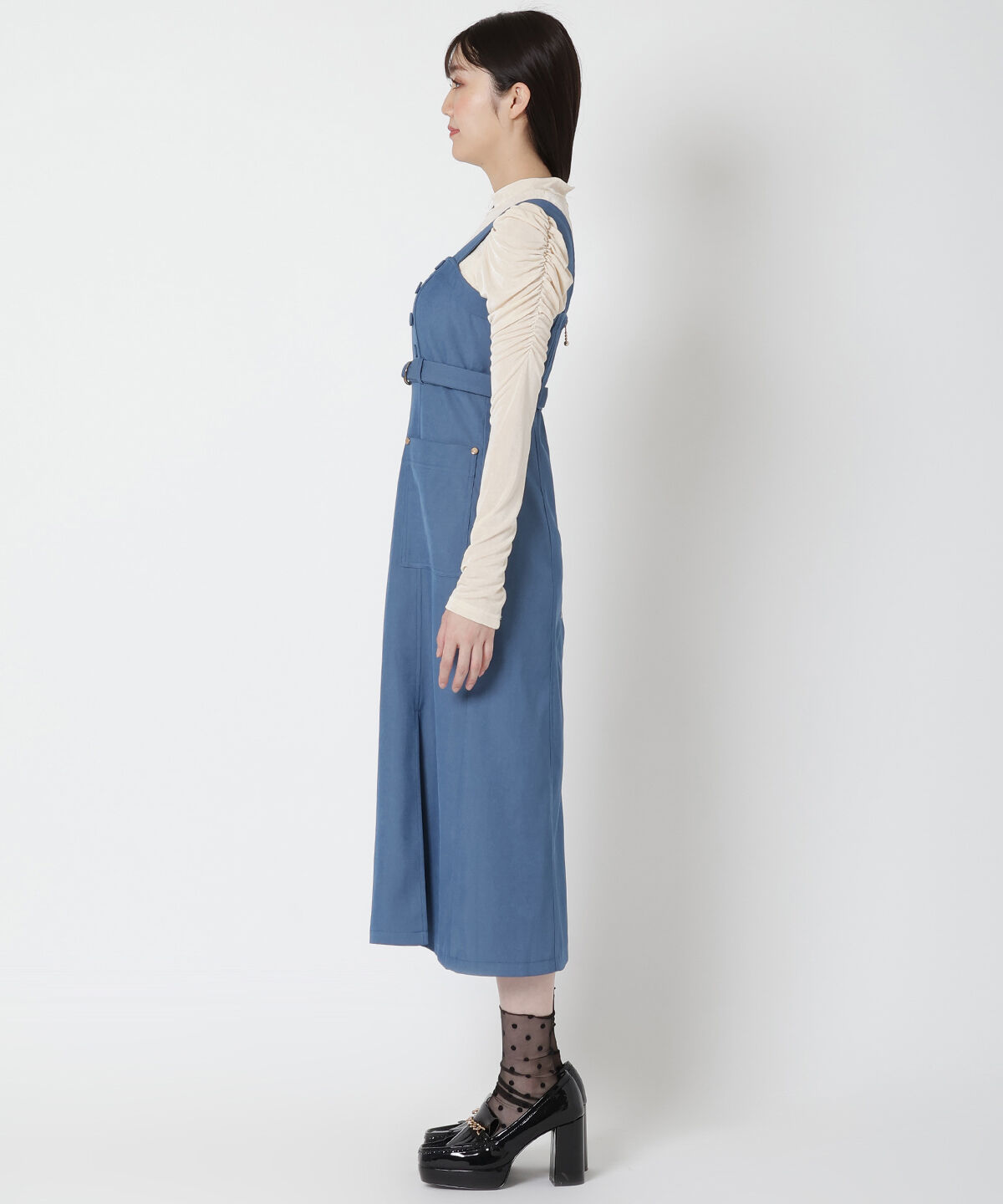 REDYAZEL「バイカラージップジャンスカ」|ジャンパースカート|