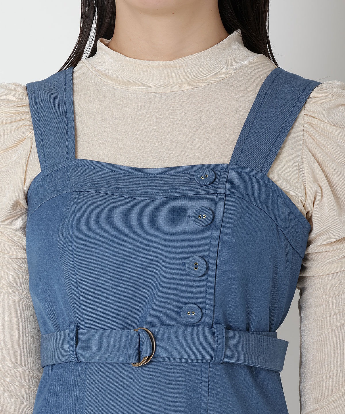 REDYAZEL「バイカラージップジャンスカ」|ジャンパースカート|