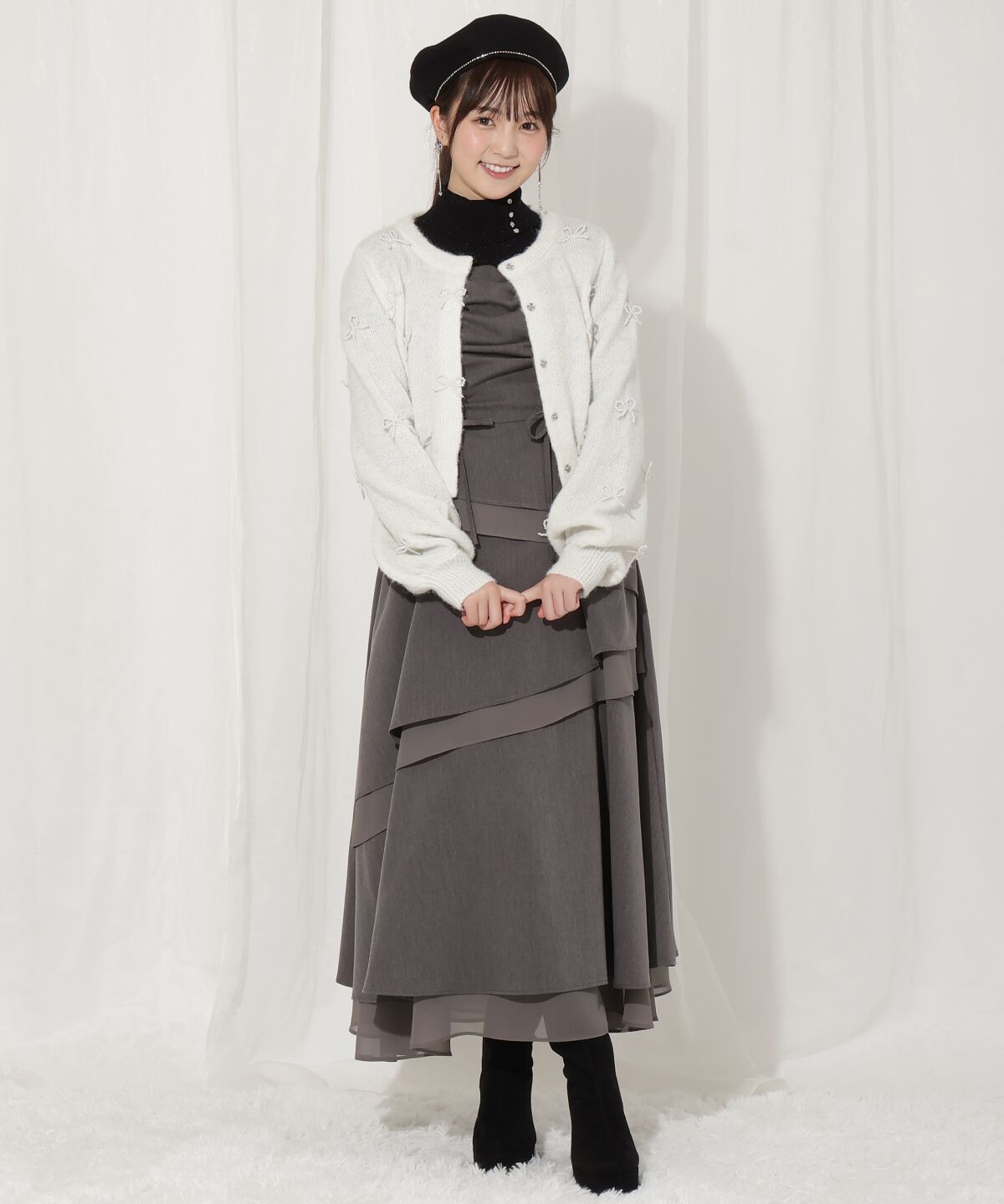 WILLSELECTION「リボンパーツ付きカーディガン」|カーディガン|