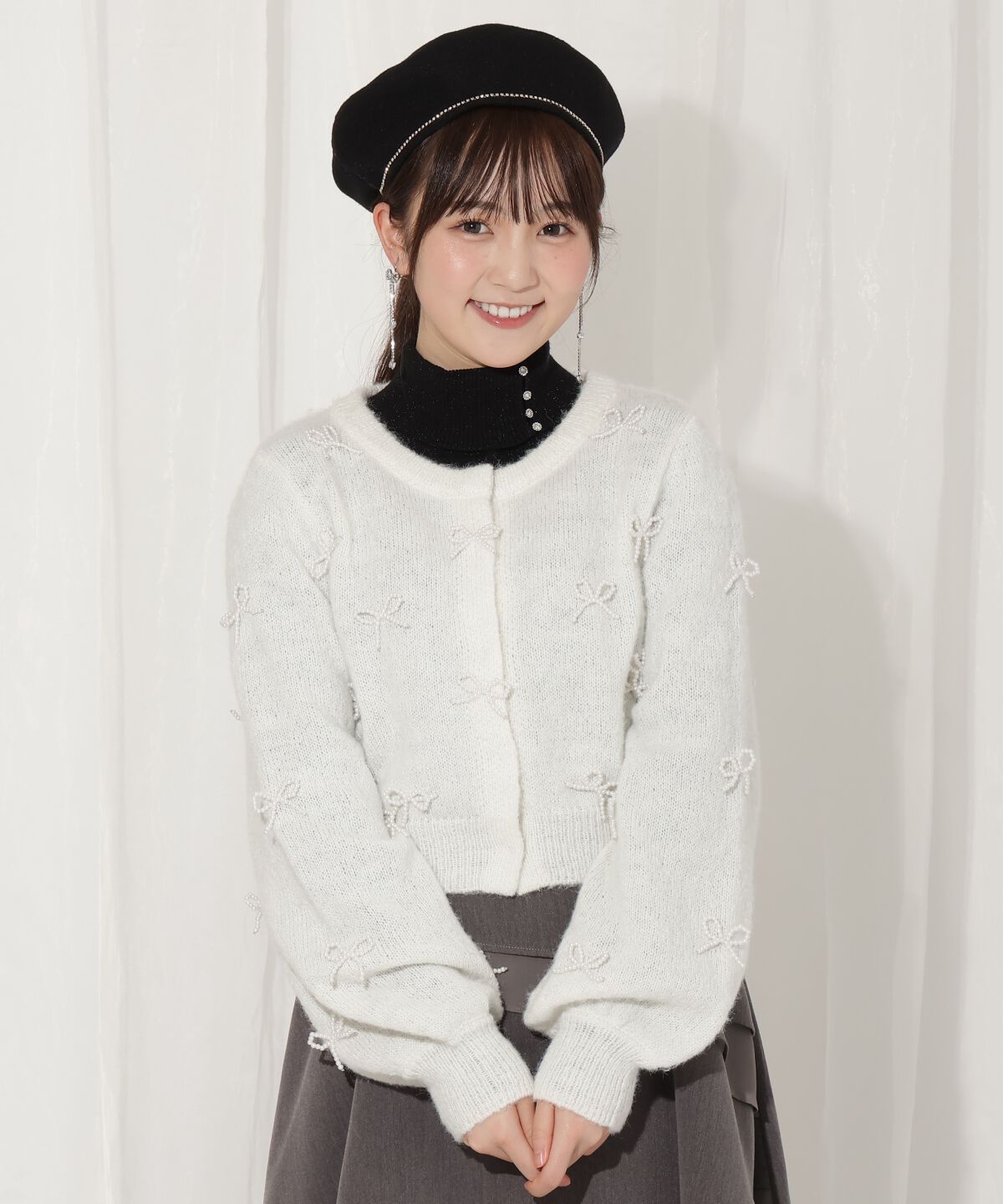 WILLSELECTION「リボンパーツ付きカーディガン」|カーディガン|