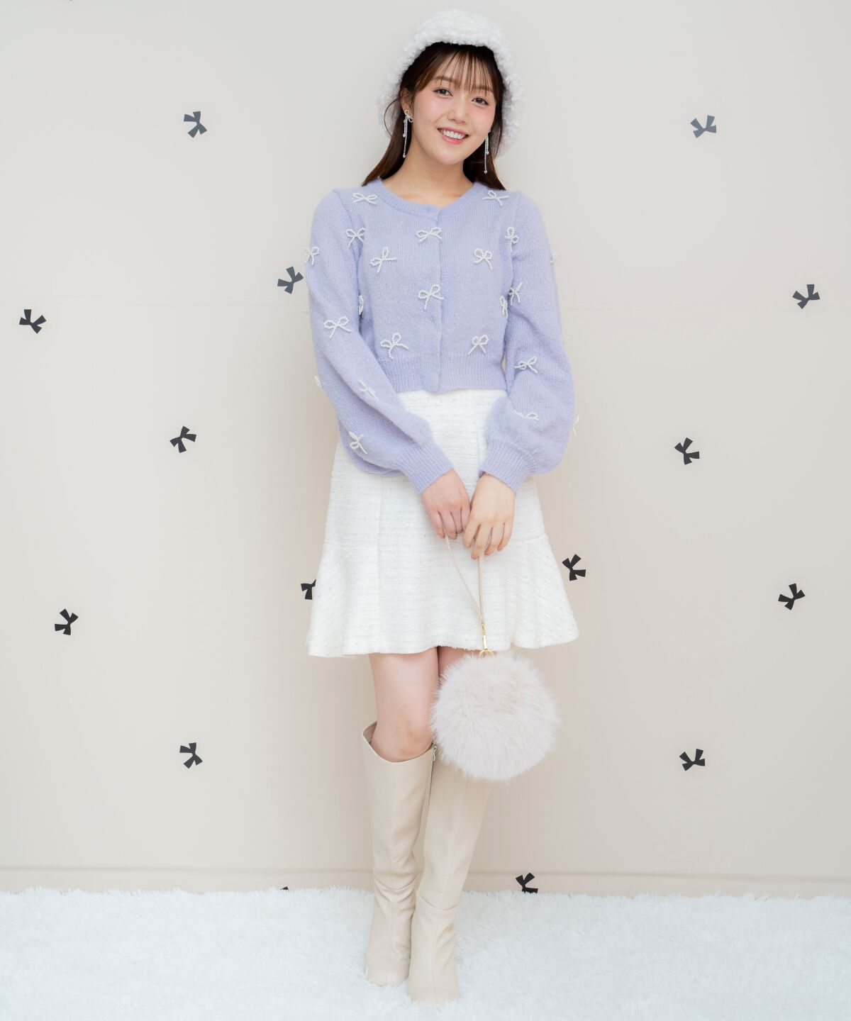 WILLSELECTION「リボンパーツ付きカーディガン」|カーディガン|