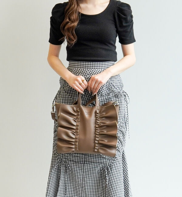 Jewelna Rose「JEWELNA by Jewelna Rose フリルトートバッグ 11833」|ショルダー・メッセンジャー|