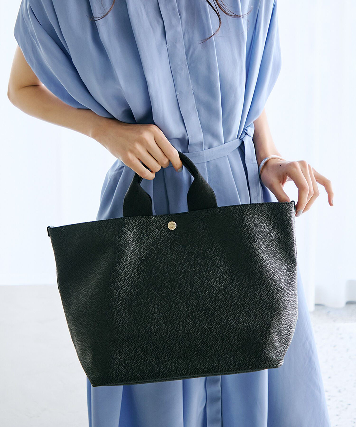 TOPKAPI BREATH「スコッチグレイン ネオレザー A4 トートバッグ プレーン」|トートバッグ|ブラック