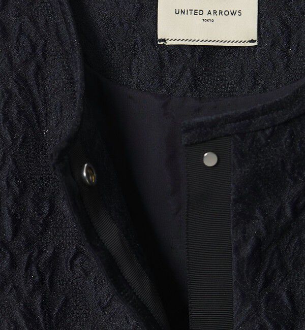 UNITED ARROWS「GISHA 2トーン ジャガード ジャケット」|ノーカラージャケット|