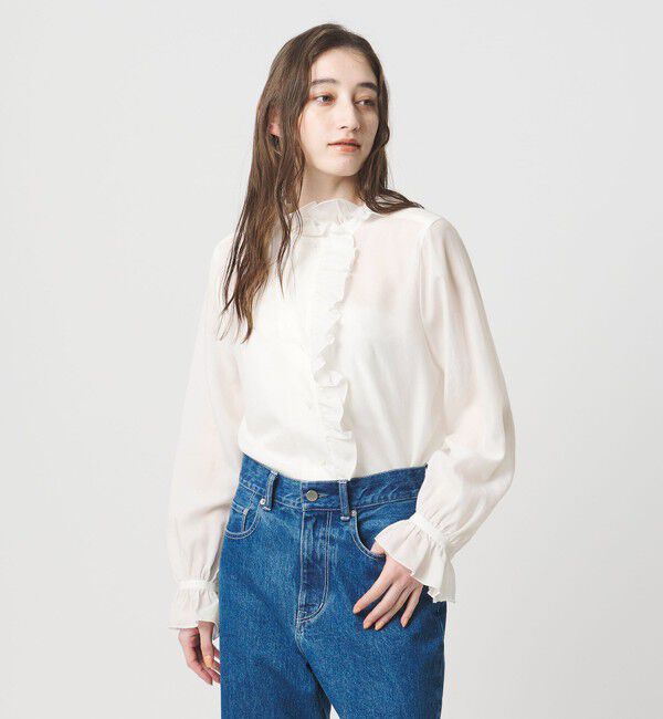 UNITED ARROWS「フリルカラー 2WAY ブラウス ‐ウォッシャブル‐」|シャツ・ブラウス|