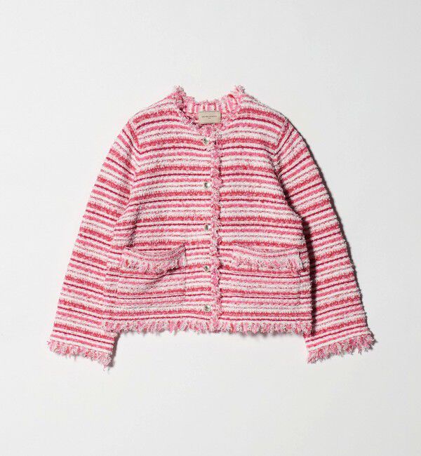 UNITED ARROWS「カラーミックス ツイードライク カーディガン」|カーディガン|PINK
