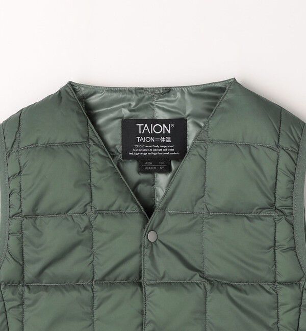 UNITED ARROWS green label relaxing「＜TAION＞ベーシック Vネックボタン インナーダウンベスト / キッズ  110cm-130cm」|ダウンベスト・ベスト|