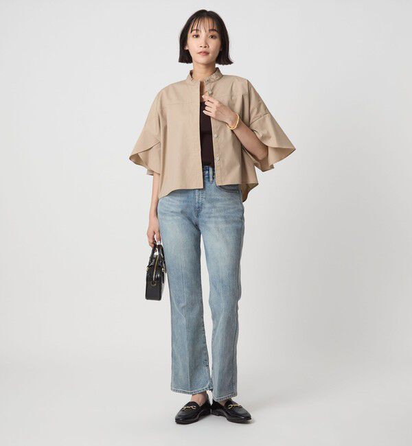 UNITED ARROWS green label relaxing「フレアスリーブ クロップド シャツ -マシンウォッシャブル・UVカット-」|シャツ・ブラウス|