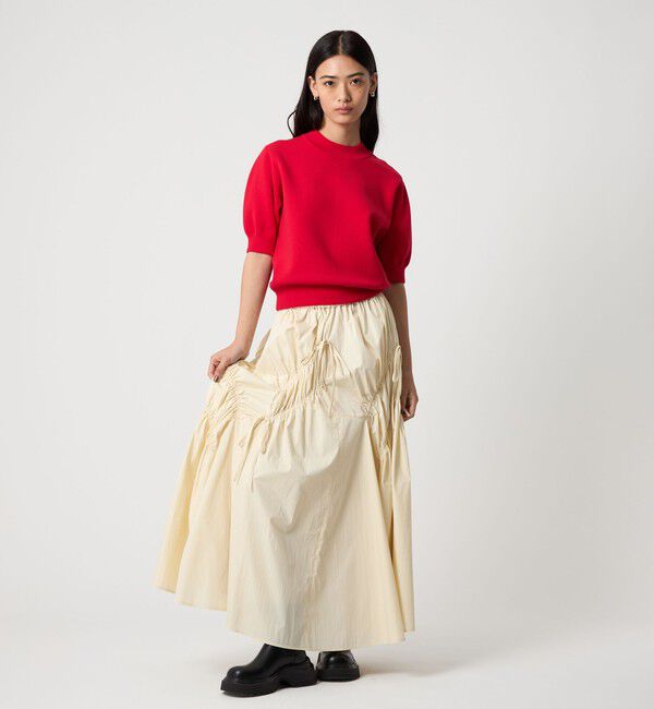 EMMEL REFINES「＜EMMEL REFINES＞EM ランダムギャザー リボン スカート」|スカート|