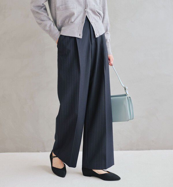 UNITED ARROWS green label relaxing「［size SHORT/TALLあり］キチントボトムス サキソニー ワイド パンツ」|スラックス|