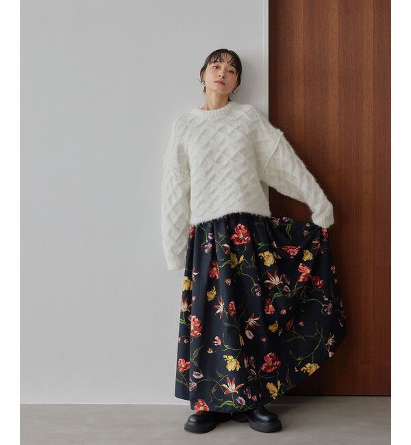 EMMEL REFINES「＜EMMEL REFINES＞EM ミディアムフラワープリント ボリューム スカート」|スカート|