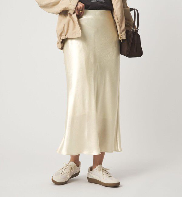 UNITED ARROWS green label relaxing「サテン ナロー スカート」|フレア|