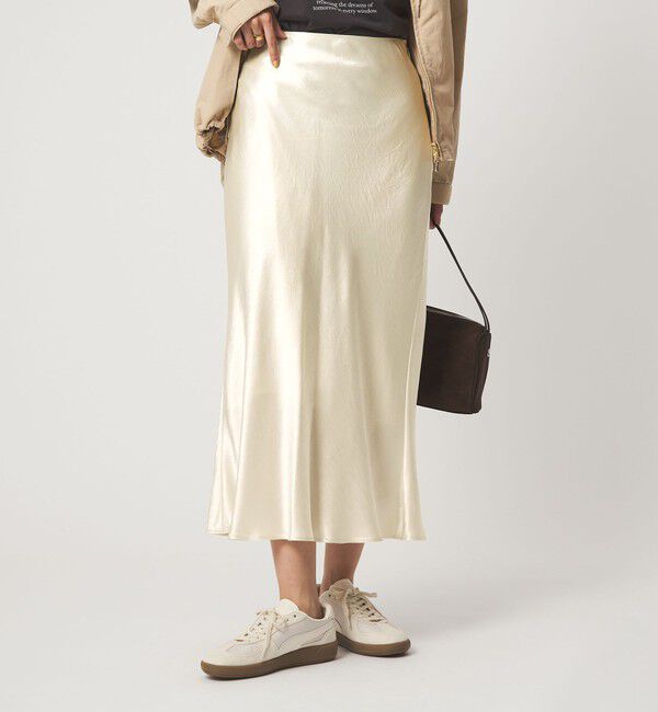 UNITED ARROWS green label relaxing「サテン ナロー スカート」|フレア|