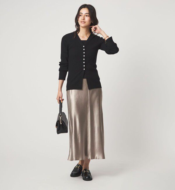 UNITED ARROWS green label relaxing「サテン ナロー スカート」|フレア|