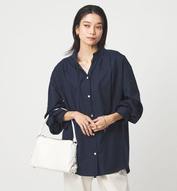 UNITED ARROWS green label relaxing「［size SHORTあり］フリルネック ブラウス」|シャツ・ブラウス|