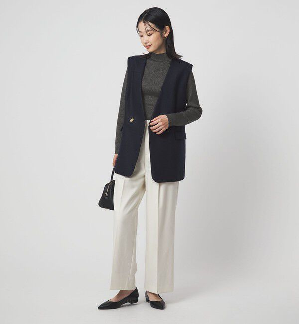 UNITED ARROWS green label relaxing「ラメ リブ ボトルネック ニット プルオーバー 2  ウォッシャブル」|ニット・セーター|