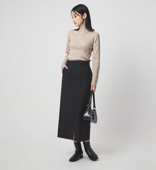 UNITED ARROWS green label relaxing「ラメ リブ ボトルネック ニット プルオーバー 2  ウォッシャブル」|ニット・セーター|