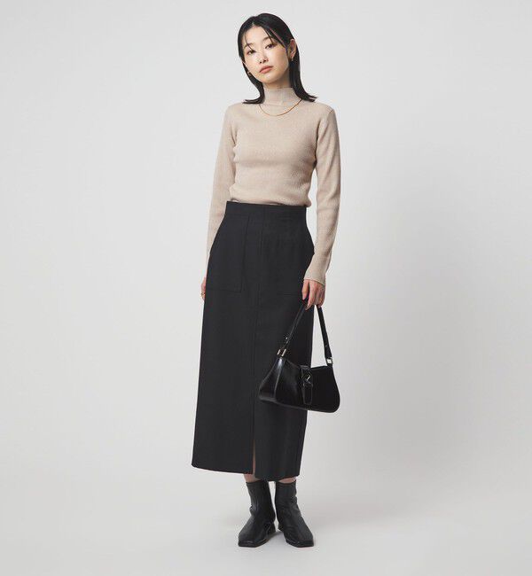 UNITED ARROWS green label relaxing「ラメ リブ ボトルネック ニット プルオーバー 2  ウォッシャブル」|ニット・セーター|