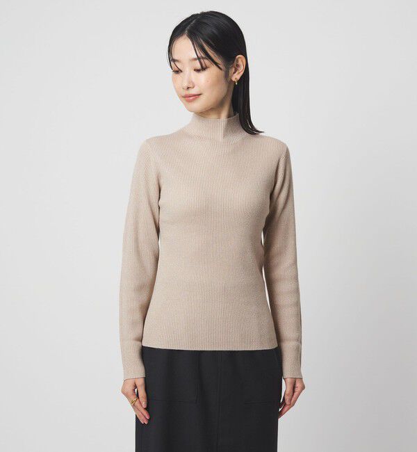 UNITED ARROWS green label relaxing「ラメ リブ ボトルネック ニット プルオーバー 2  ウォッシャブル」|ニット・セーター|