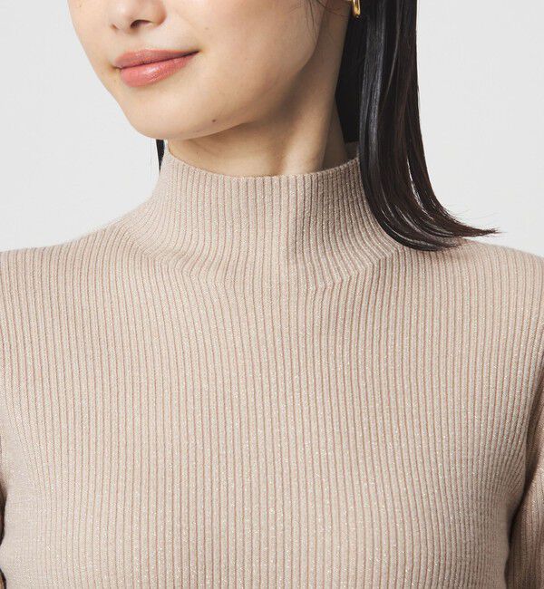 UNITED ARROWS green label relaxing「ラメ リブ ボトルネック ニット プルオーバー 2  ウォッシャブル」|ニット・セーター|