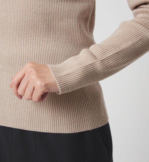 UNITED ARROWS green label relaxing「ラメ リブ ボトルネック ニット プルオーバー 2  ウォッシャブル」|ニット・セーター|