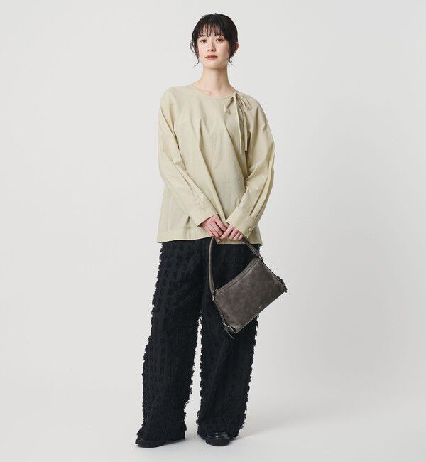 BEAUTY&YOUTH UNITED ARROWS「リボンタイ ノーカラーブラウス」|シャツ・ブラウス|