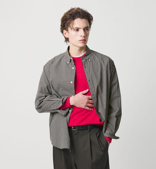 BEAUTY&YOUTH UNITED ARROWS「ミニチェック ボタンダウン シャツ FORM型」|シャツ・ブラウス|DK.BROWN