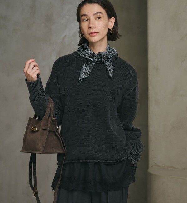 BEAUTY&YOUTH UNITED ARROWS「フェード クルーネックニットプルオーバー」|ニット・セーター|DK.GRAY