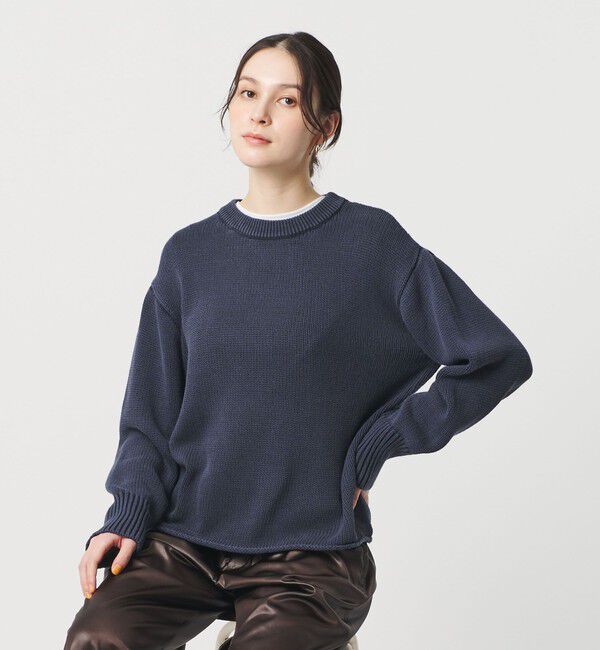 BEAUTY&YOUTH UNITED ARROWS「フェード クルーネックニットプルオーバー」|ニット・セーター|NAVY