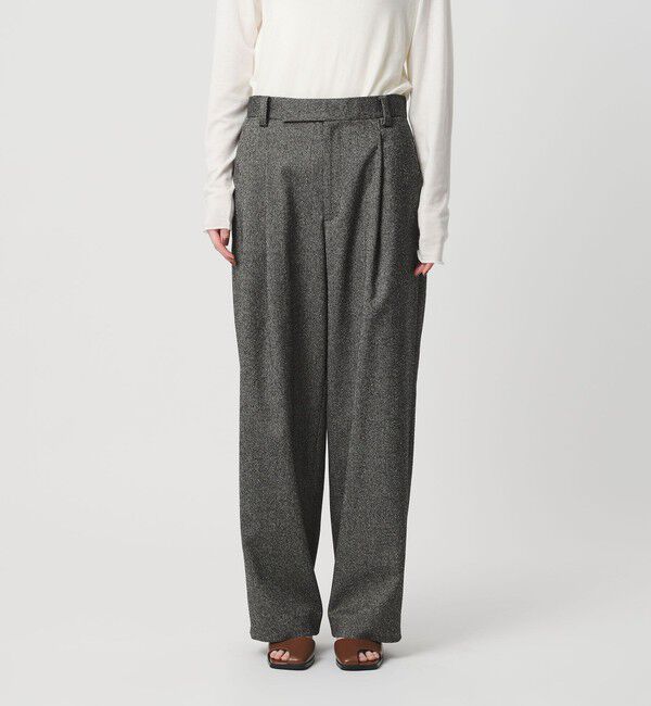 BEAUTY&YOUTH UNITED ARROWS「ツイードライク タックワイドパンツ」|スラックス|