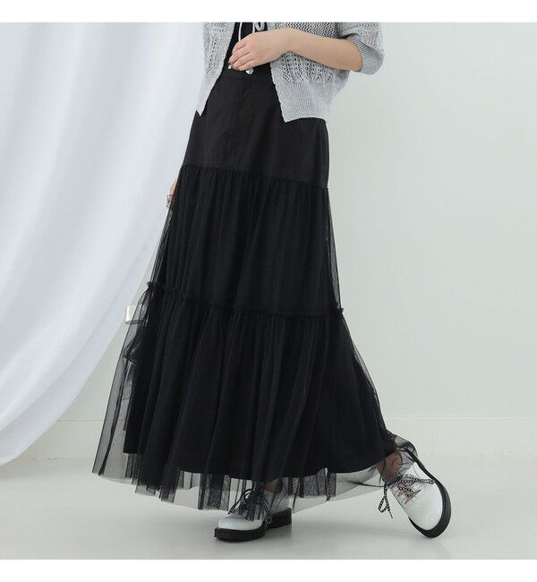 Ray BEAMS 「チュール キリカエ ティアード スカート」|スカート|