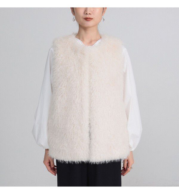 Demi-Luxe BEAMS 「ウェイビー フェイクファー ジレ」|ダウン|