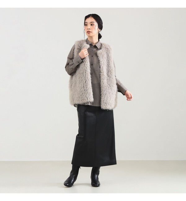 Demi-Luxe BEAMS 「ウェイビー フェイクファー ジレ」|ダウン|