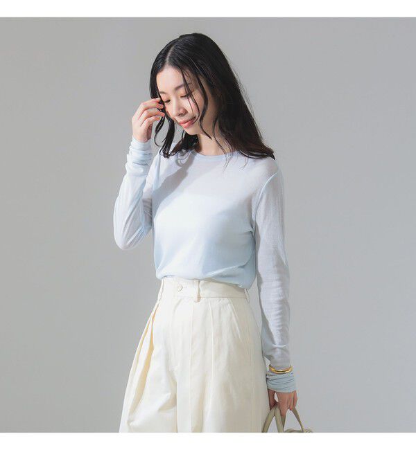 Demi-Luxe BEAMS 「シアーコットン ロングスリーブTシャツ」|Tシャツ・カットソー|SAX