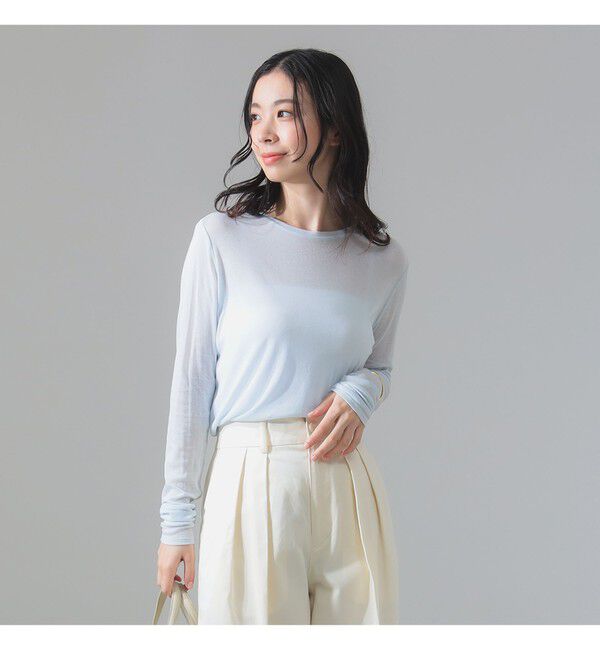 Demi-Luxe BEAMS 「シアーコットン ロングスリーブTシャツ」|Tシャツ・カットソー|