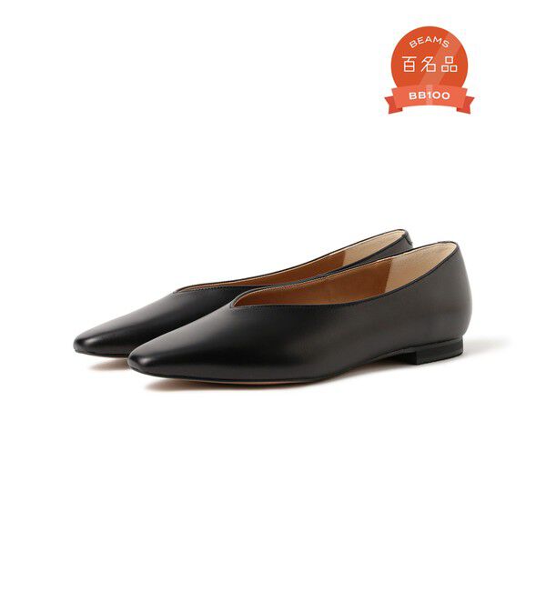 Demi-Luxe BEAMS 「Vカット フラット パンプス」|パンプス|BLACK