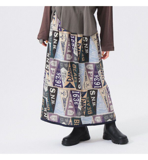 BEAMSBOY「ペナント プリント スカート」|スカート|BLUE