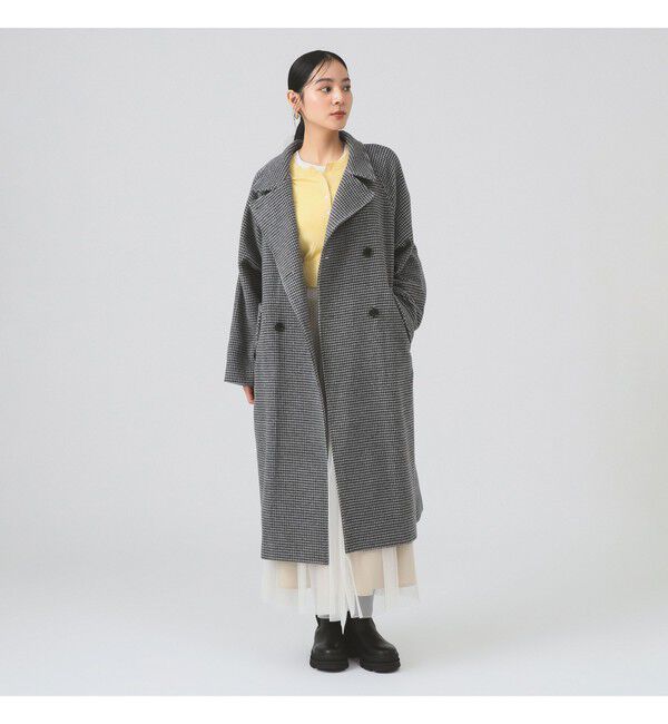 Ray BEAMS 「スタンドカラー ダブル コート」|その他|GREY_CHECK