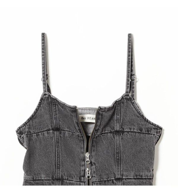 Ray BEAMS 「デニム フロントジップ キャミソールワンピース」|ワンピース|
