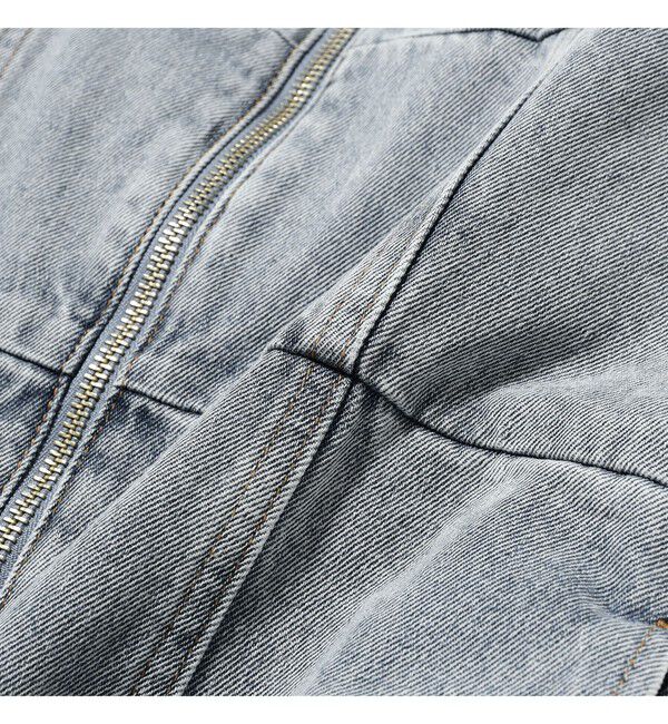 Ray BEAMS 「デニム フロントジップ キャミソールワンピース」|ワンピース|