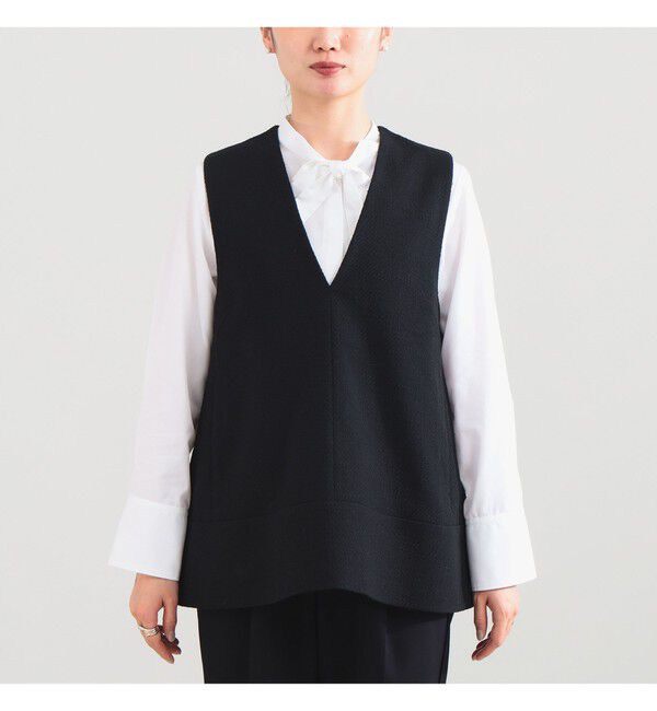 Demi-Luxe BEAMS 「ツイード フレア Vネック ジレ＊」|シャツ・ブラウス|