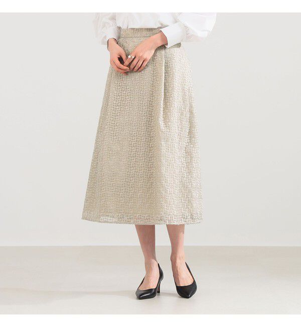 Demi-Luxe BEAMS 「オーガンジー エンブロイダリー フレアースカート」|スカート|