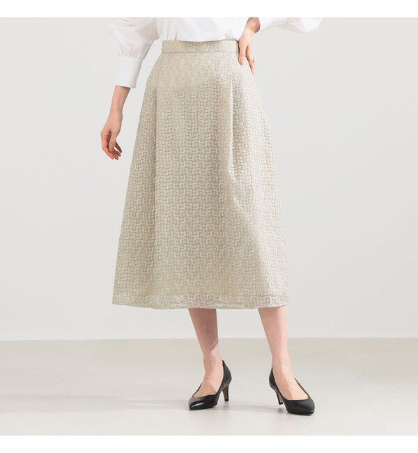 Demi-Luxe BEAMS 「オーガンジー エンブロイダリー フレアースカート」|スカート|