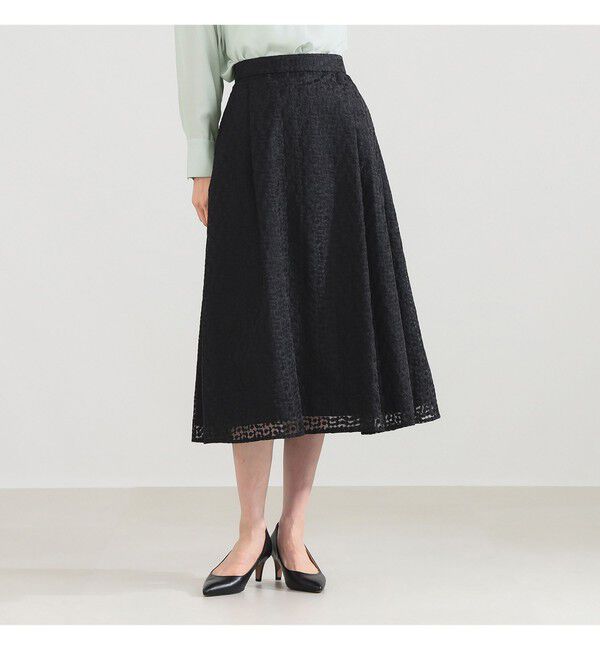 Demi-Luxe BEAMS 「オーガンジー エンブロイダリー フレアースカート」|スカート|