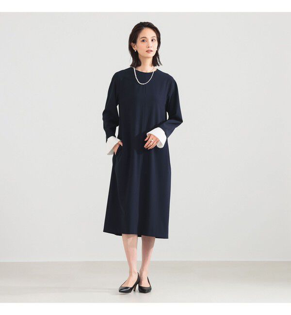 Demi-Luxe BEAMS 「プリーツカフス ワンピース＊」|ワンピース|NAVY